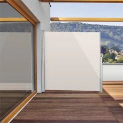 Bari 318 Seitenmarkise Seitenrollo 300x180cm Aluminium Creme -Wrights Gartenladen 10028016 yy 0003 ambient Blumfeldt Bari 318 Seitenmarkise