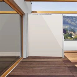 Bari 320 Seitenmarkise Seitenrollo 300x200cm Aluminium Creme -Wrights Gartenladen 10028019 yy 0003 ambient Blumfeldt Bari 320 Seitenmarkise