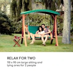 Tahiti Hollywoodschaukel 110 Cm 2-Sitzer Sonnendach Polyester Lärche -Wrights Gartenladen 10029200 yy 0003 logo Blumfeldt Tahiti Hollywoodschaukel Sonnendach