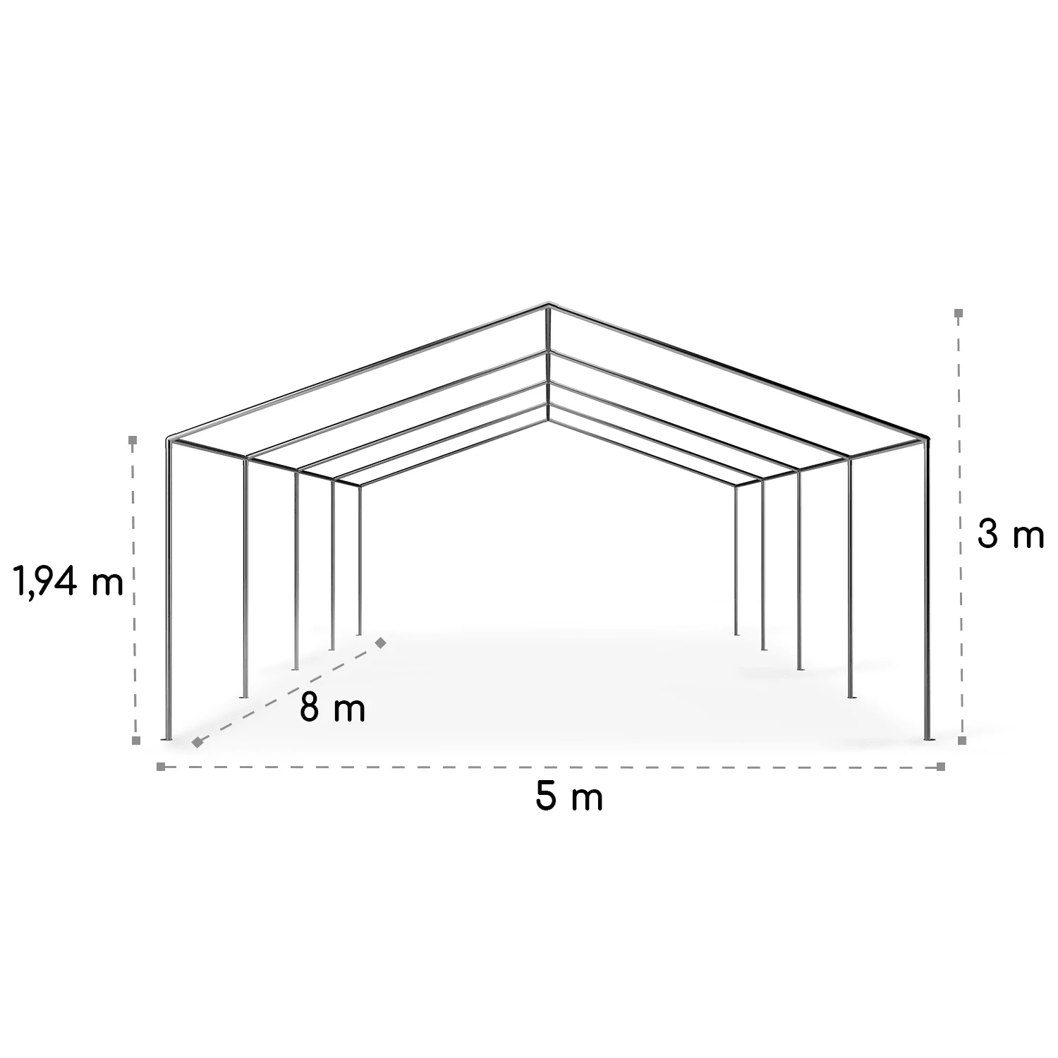 Sommerfest 5x8m 500 G/m² Partyzelt Festzelt PVC Wasserdicht Feuerfest 10 Sommerfest 5x8m 500 G/m² Partyzelt Festzelt PVC Wasserdicht Feuerfest – Bild 10