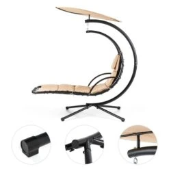 Dahlia Creamy Beige Schwingliege 200 Cm Sonnensegel Polyester Stahl -Wrights Gartenladen 10029977 yy 0003 detail hanging chair