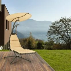 Dahlia Creamy Beige Schwingliege 200 Cm Sonnensegel Polyester Stahl -Wrights Gartenladen 10029977 yy 0004 ambient hanging chair