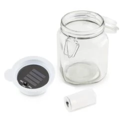 Wetterfrosch LED-Stimmungslicht Gelb/blau Einweckglas Solar Akku 7 Wetterfrosch LED-Stimmungslicht Gelb/blau Einweckglas Solar Akku -Wrights Gartenladen 10030097 yy 0003 detail oneConcept Wetterfrosch Solarlicht LED Glas