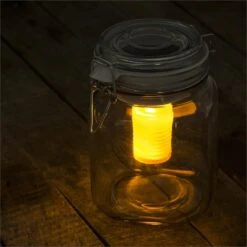 Wetterfrosch LED-Stimmungslicht Gelb/blau Einweckglas Solar Akku 9 Wetterfrosch LED-Stimmungslicht Gelb/blau Einweckglas Solar Akku -Wrights Gartenladen 10030097 yy 0005 ambient oneConcept Wetterfrosch Solarlicht LED Glas