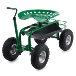 Waldbeck Park Ranger Gartensitz 130 Kg Fahrbar Ablage Stahl Grün -Wrights Gartenladen 10030404 yy 0006 front Waldbeck four wheel garden seat