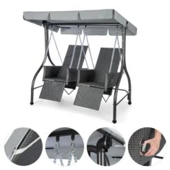 Concordia Hollywoodschaukel Gartenschaukel 185 Cm 2 Sitze Sonnendach -Wrights Gartenladen 10030566 yy 0006 detail Blumfeldt Concordia Hollywoodschaukel