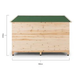 Schloss Wuff Hundehütte Größe XL 110x160x100cm Isoliert Windfang Holz -Wrights Gartenladen 10030670 yy 0004 logo oneConcept Schloss Wuff Hundehuette 110x160x100 cm