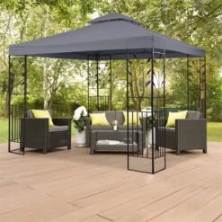 Odeon Grey Pavillon Partyzelt Festzelt 3x3m Stahl Polyester Dunkelgrau 10 Odeon Grey Pavillon Partyzelt Festzelt 3x3m Stahl Polyester Dunkelgrau -Wrights Gartenladen 10030686 yy 0005 ambient Blumfeldt Odeon Grey Pavillon Partyzelt dunkelgrau