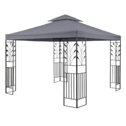 Odeon Grey Pavillon Partyzelt Festzelt 3x3m Stahl Polyester Dunkelgrau 11 Odeon Grey Pavillon Partyzelt Festzelt 3x3m Stahl Polyester Dunkelgrau -Wrights Gartenladen 10030686 yy 0006 front Blumfeldt Odeon Grey Pavillon Partyzelt dunkelgrau