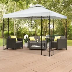 Odeon Beige Pavillon Partyzelt Festzelt 3x3m Stahl Polyester Hellbeige -Wrights Gartenladen 10030687 yy 0005 ambient Blumfeldt Odeon Beige Pavillon Partyzelt hellbeige