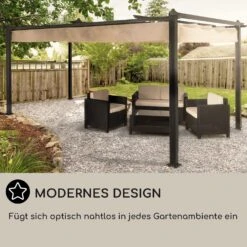 Pantheon 3x4 Pergola Vordach 3x4m Aluminium Sonnendach Polyester -Wrights Gartenladen 10030937 DE 0006 usp
