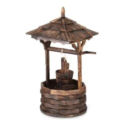 Loreley Garten-Brunnen Garten-Dekoration 125cm Tannenholz Geflammt -Wrights Gartenladen 10031258 yy 0005 front Blumfeldt Loreley Garten Brunnen