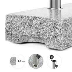 Schirmherr 25HSQ Sonnenschirmständer 25 Kg Balkon Grau Poliert -Wrights Gartenladen 10031463 yy 0004 detail Blumfeldt Schirmherr 25HSQ Sonnenschirmstaender