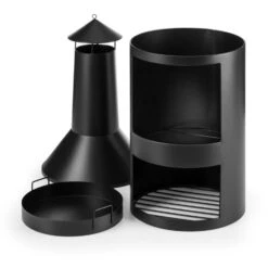 Westeros Gartenofen Terrassenofen Holzofen Ø45cm Stahlblech Schwarz -Wrights Gartenladen 10031481 yy 0004 detail Blumfeldt Westeros Gartenofen schwarz