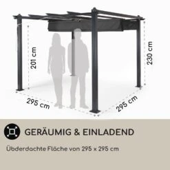 Pantheon 3x3 Pergola Vordach 3x3m Aluminium Sonnendach Polyester Grau 12 Pantheon 3x3 Pergola Vordach 3x3m Aluminium Sonnendach Polyester Grau -Wrights Gartenladen 10031882 DE 0004 usp