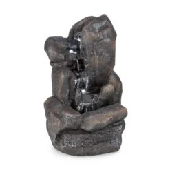 Felsquell Solar-Kaskadenbrunnen Akkubetrieb 2 KW Solarpanel 3 LEDs -Wrights Gartenladen 10032286 yy 0003 detail Blumfeldt Felsquell Solar Kaskadenbrunnen