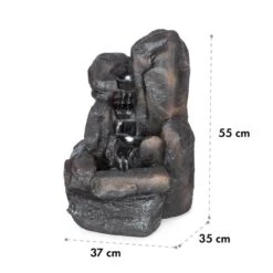 Felsquell Solar-Kaskadenbrunnen Akkubetrieb 2 KW Solarpanel 3 LEDs -Wrights Gartenladen 10032286 yy 0007 logo Blumfeldt Felsquell Solar Kaskadenbrunnen