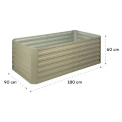 High Grow Straight Hochbeet 180x60x90cm 970l Stahl Verzinkt Beige -Wrights Gartenladen 10032317 yy 0010 logo Blumfeldt High Grow Straight Hochbeet 180x60x90cm