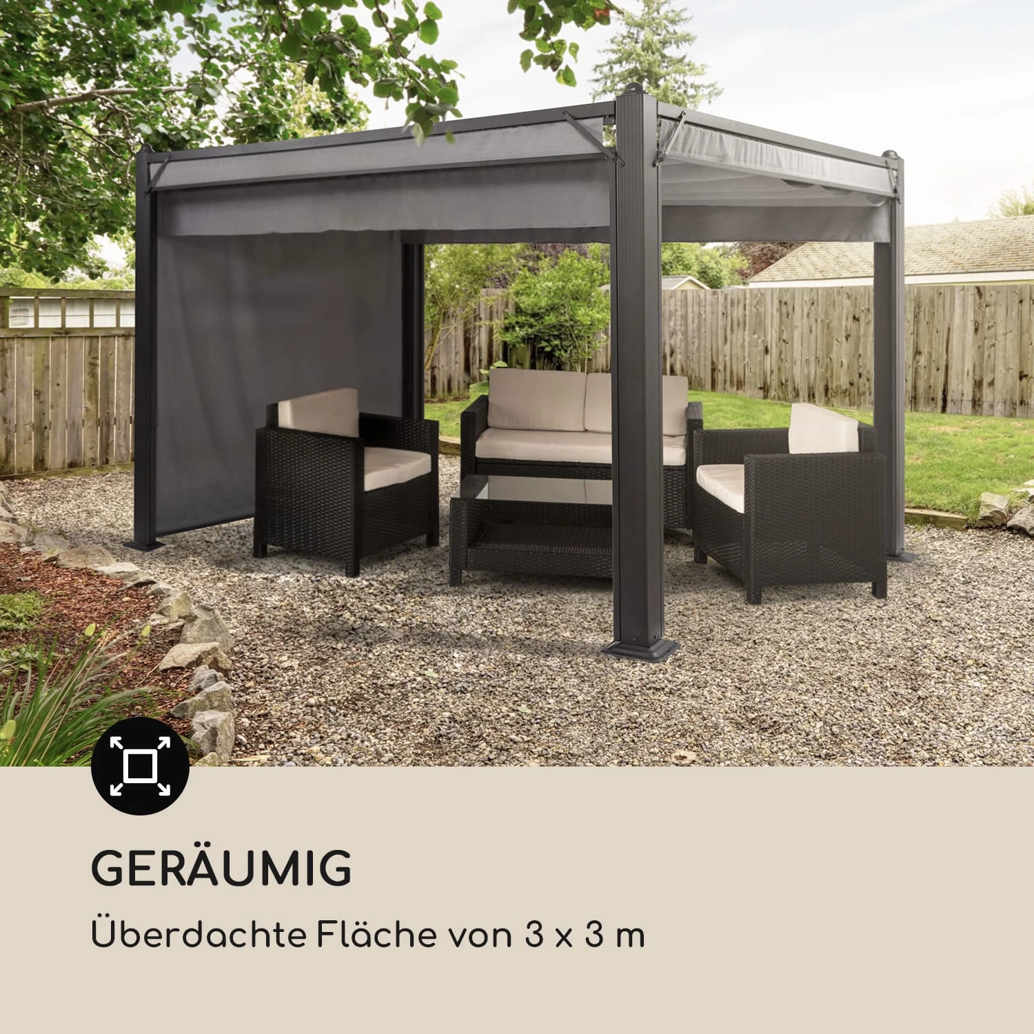 Pantheon Cortina Pavillon Mit Dach 3x3m 4 Seitenteile 4 Pantheon Cortina Pavillon Mit Dach 3x3m 4 Seitenteile – Bild 4