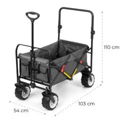 Easy Rider Bollerwagen Bis 70kg Teleskopstange Zusammenklappbar Grau -Wrights Gartenladen 10032541 yy 0011 logo Waldbeck Easy Rider Bollerwagen grau