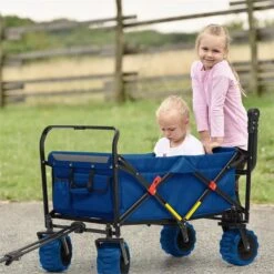 Easy Rider Bollerwagen Bis 70kg Teleskopstange Zusammenklappbar Blau -Wrights Gartenladen 10032542 yy 0006 ambient Waldbeck Easy Rider Bollerwagen blau