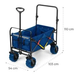 Easy Rider Bollerwagen Bis 70kg Teleskopstange Zusammenklappbar Blau -Wrights Gartenladen 10032542 yy 0011 logo Waldbeck Easy Rider Bollerwagen blau