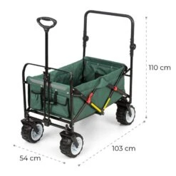 Easy Rider Bollerwagen Bis 70kg Teleskopstange Zusammenklappbar Grün -Wrights Gartenladen 10032543 yy 0011 logo Waldbeck Easy Rider Bollerwagen gruen