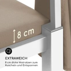 Senator Lounge Gartenliege 188x208x205cm Sonnendach Polyester Stahl -Wrights Gartenladen 10032569 de 0008 logo