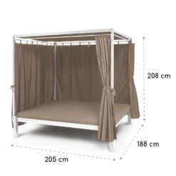 Senator Lounge Gartenliege 188x208x205cm Sonnendach Polyester Stahl -Wrights Gartenladen 10032569 yy 0009 logo