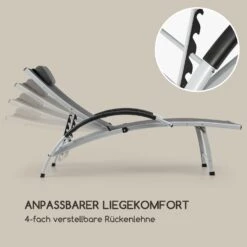 Sun Valley Sonnenliege Zusammenklappbar Kopfkissen Grau -Wrights Gartenladen 10033308 de 0003 logo