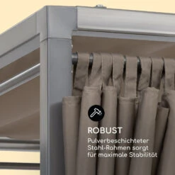 Eremitage Double Sunbed 2 Pers Stahl-Rahmen Sonnendach Vorhänge Taupe -Wrights Gartenladen 10033316 de 0005 logo