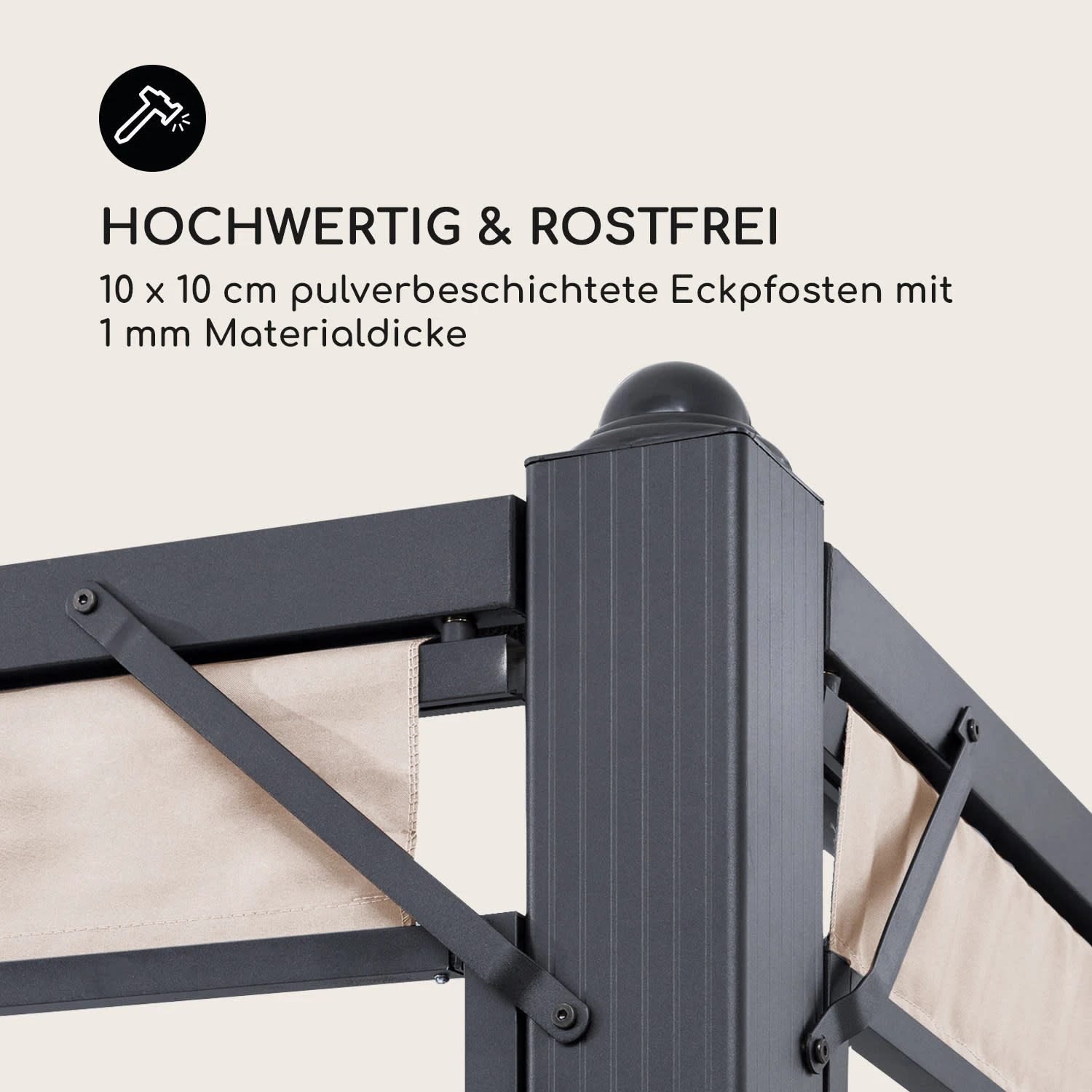 Pantheon Cortina Pavillon Mit Dach 3x6m 4 Seitenteile Beige 7 Pantheon Cortina Pavillon Mit Dach 3x6m 4 Seitenteile Beige – Bild 7