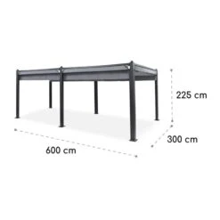 Pantheon Cortina Pavillon Mit Dach 3x6m 4 Seitenteile Grau -Wrights Gartenladen 10033321 yy 0009 logo Blumfeldt Pantheon Cortina Pavillon 3x6m grau