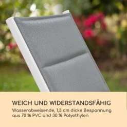 Renazzo Lounge Liegestuhl 70/30 PVC/PE Aluminium 6-Stufen Weiß Grau -Wrights Gartenladen 10033364 de 0004 logo
