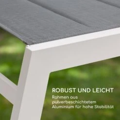 Renazzo Lounge Liegestuhl 70/30 PVC/PE Aluminium 6-Stufen Weiß Grau -Wrights Gartenladen 10033364 de 0008 logo