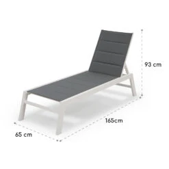 Renazzo Lounge Liegestuhl 70/30 PVC/PE Aluminium 6-Stufen Weiß Grau -Wrights Gartenladen 10033364 yy 0009 logo