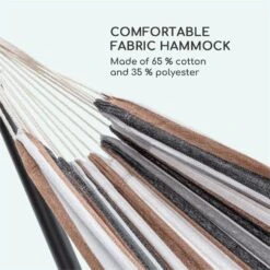 Sri Lanka Swing Hängematte Stahlrahmen 160 Kg Max. Gestreift -Wrights Gartenladen 10033371 yy 0006 logo Blumfeldt Sri Lanka Swing Haengematte gestreift