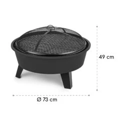 Nolana 2-in-1-Feuerschale Ø73cm Funkenschutz Ø64cm Grill Stahl Schwarz 17 Nolana 2-in-1-Feuerschale Ø73cm Funkenschutz Ø64cm Grill Stahl Schwarz -Wrights Gartenladen 10033383 yy 0009 logo