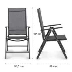 Almeria Klappstuhl 2er-Set 56,5 X 107 X 68 Cm ComfortMesh Aluminium -Wrights Gartenladen 10033400 yy 0010 logo Blumfeldt Almeria Klappstuhl 2er Set Anthrazit