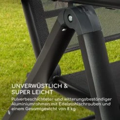 Pomporto Lounge Liegestuhl 70/30 PVC/PE Aluminium 7-Stufen Anthrazit -Wrights Gartenladen 10033409 de 0004 logo