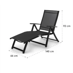 Pomporto Lounge Liegestuhl 70/30 PVC/PE Aluminium 7-Stufen Anthrazit -Wrights Gartenladen 10033409 yy 0009 logo Blumfeldt Pomporto Lounge Liegestuhl Anthrazit