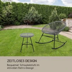 Roqueta Schaukelstuhl Retro-Design 4mm-Geflecht Grau -Wrights Gartenladen 10033465 de 0003 logo
