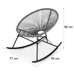 Roqueta Schaukelstuhl Retro-Design 4mm-Geflecht Grau -Wrights Gartenladen 10033465 yy 0008 logo Blumfeldt Roqueta Schaukelstuhl grau