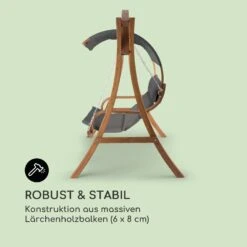 Maui Hollywoodschaukel 110 Cm 2-Sitzer Massivholz Polyester Dunkelgrau -Wrights Gartenladen 10033573 de 0003 logo