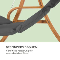 Maui Hollywoodschaukel 110 Cm 2-Sitzer Massivholz Polyester Dunkelgrau -Wrights Gartenladen 10033573 de 0005 logo