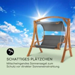 Maui Hollywoodschaukel 110 Cm 2-Sitzer Massivholz Polyester Dunkelgrau -Wrights Gartenladen 10033573 de 0007 logo