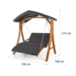 Aruba Hollywoodschaukel Sonnendach 130cm 2-Sitzer Massivholz Grau -Wrights Gartenladen 10033574 yy 0009 logo Blumfeldt Aruba Hollywoodschaukel Grau