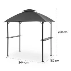 Steakhouse Al Sur Pavillon 244x260x152cm 160 G Flammhemmend Stahl Grau -Wrights Gartenladen 10033609 yy 0009 logo Blumfeldt Steakhouse al Sur Pavillon grau