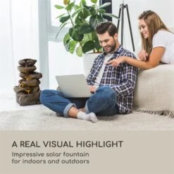 Savona Solarbrunnen 2,8 W Polyresin 5h Akku LEDs Steinoptik -Wrights Gartenladen 10034720 yy 0003 logo Blumfeldt Savona Solarbrunnen Steinoptik