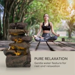 Savona Solarbrunnen 2,8 W Polyresin 5h Akku LEDs Steinoptik -Wrights Gartenladen 10034720 yy 0004 logo Blumfeldt Savona Solarbrunnen Steinoptik